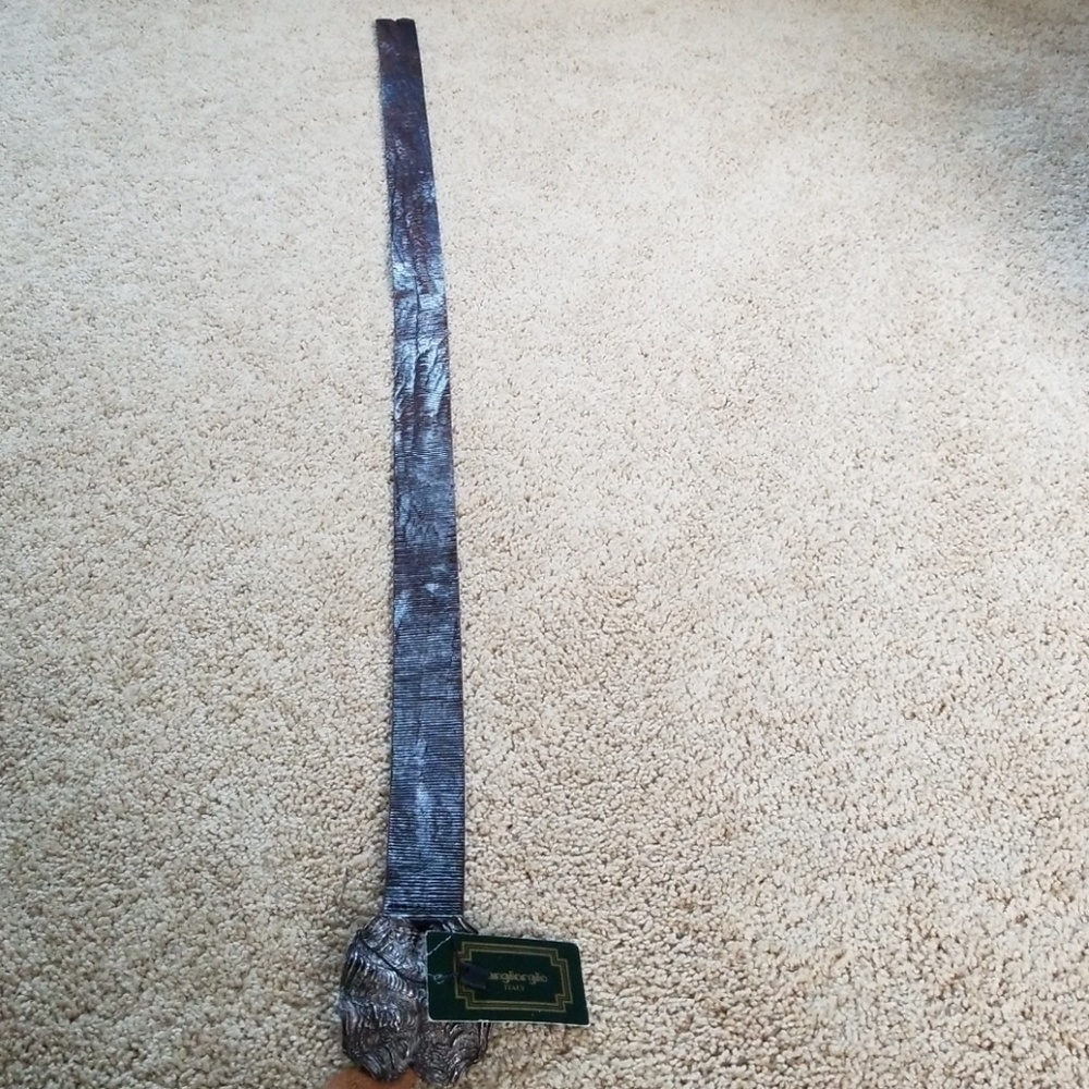 Brand New! Sangiorgio Brown Ribbed Belt - Picture 6 of 6